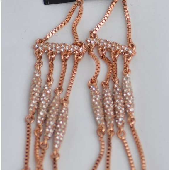 NWT Chain Fringe Rosegold Earrings Original $98. - Picture 3 of 10